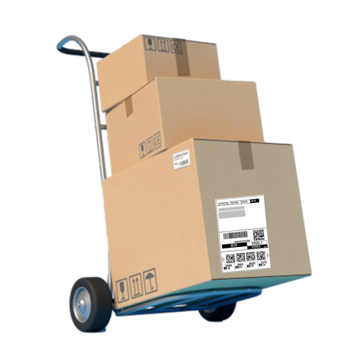 Stack of Boxes on Cart